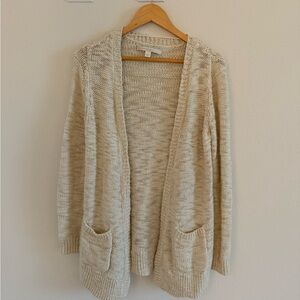 LC Lauren Conrad Cream Open-Front Cardigan Sweater